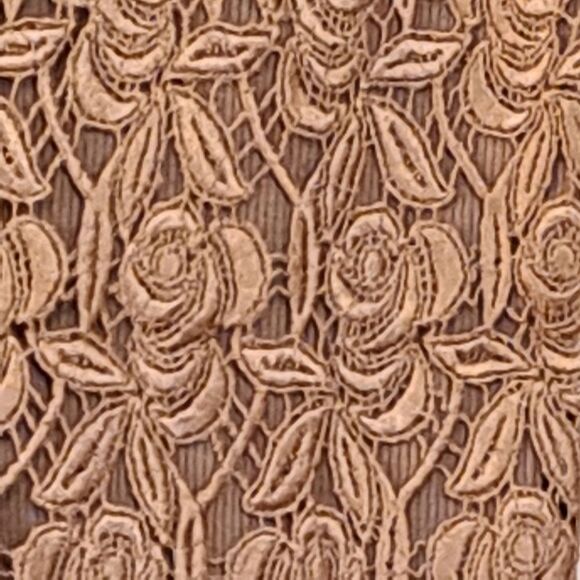 MaxiMa Y2K 90's Taupe Floral Eyelet Ribbed Spaghetti Top Size Large - Picture 10 of 13